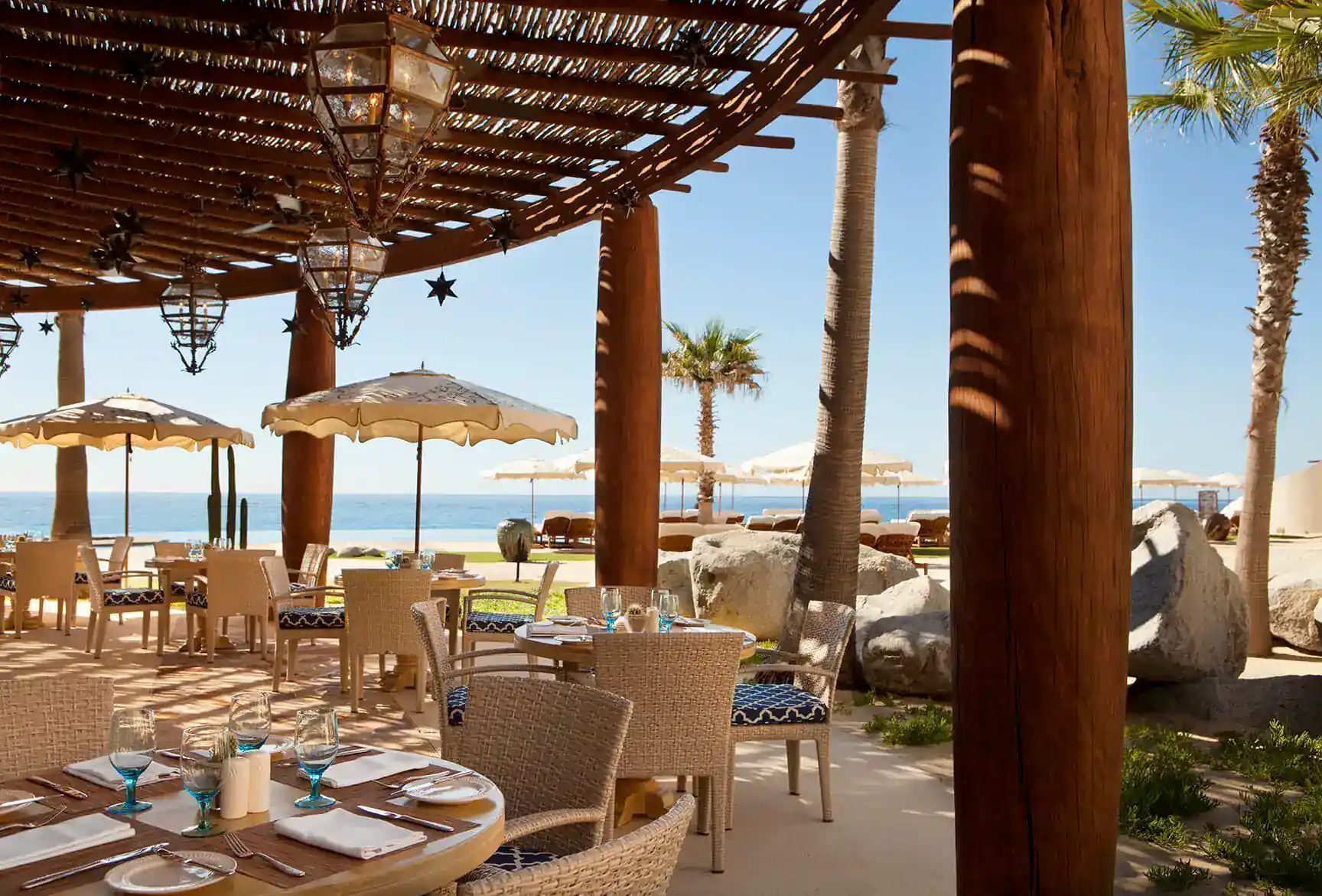 Waldorf Astoria Los Cabos Pedregal resort built into the Pacific cliffs at the southern tip of the community